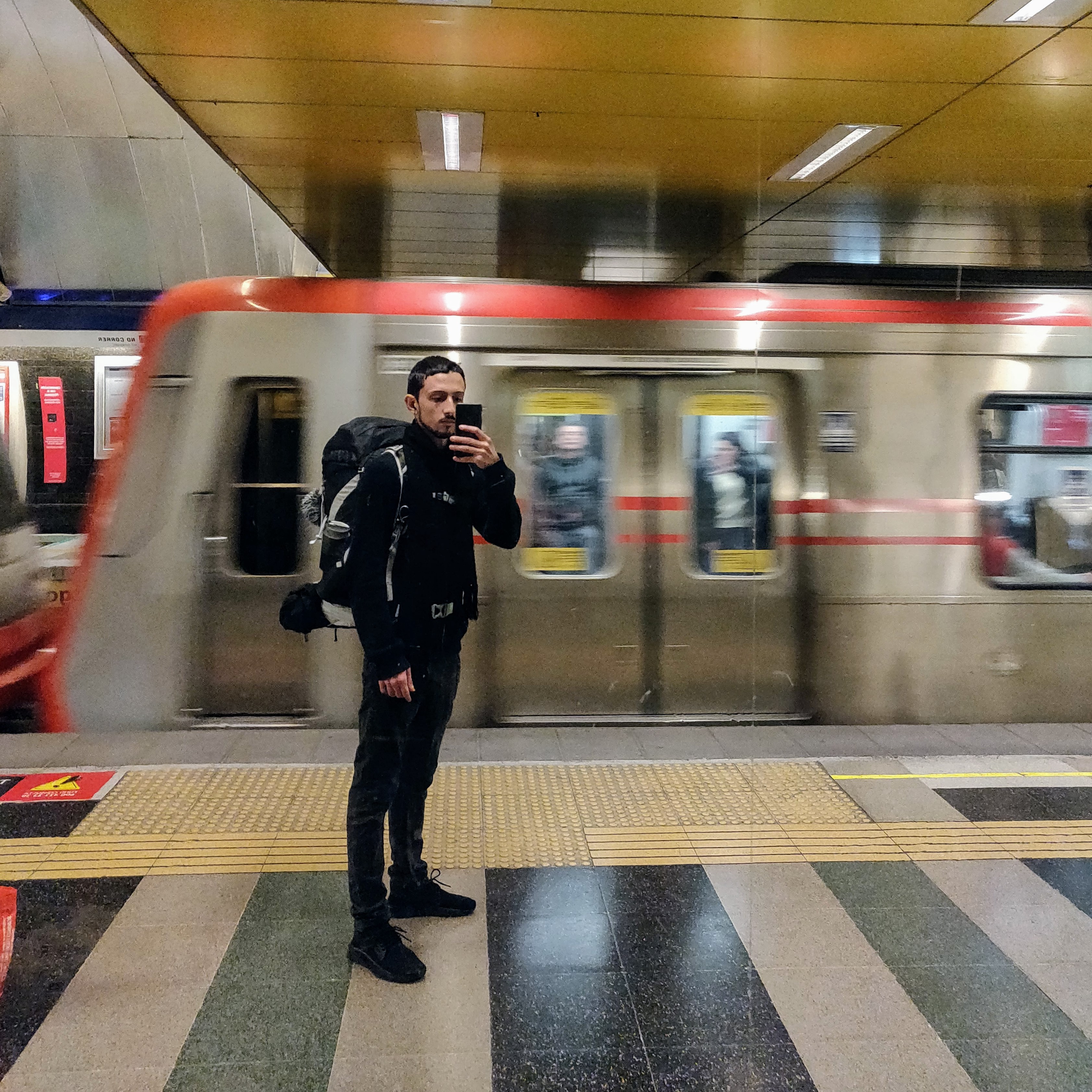 Moving from a house to another (subway in Santiago, Chile)